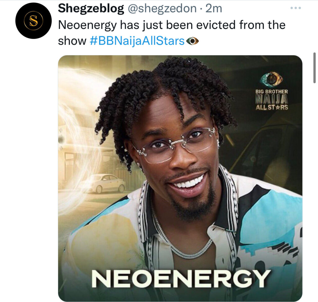 BBNaija All Stars Fans Fume as Neo, a Top Contender, is Voted Out;