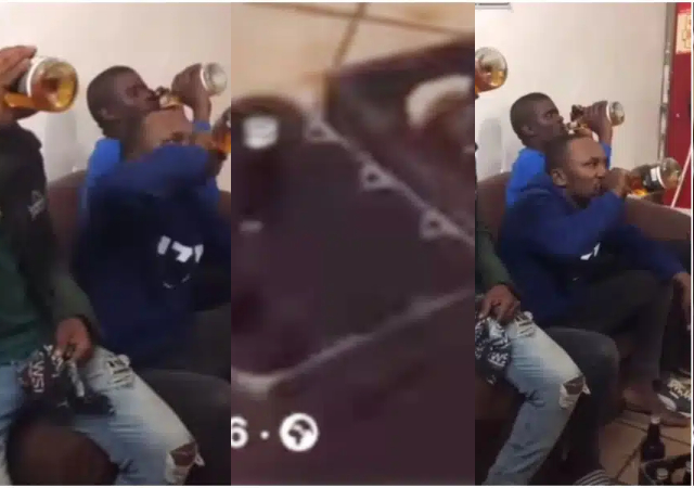 Drink-a-thon: Thieves who were caught in the act of stealing alcoholic drinks were forced to drink it