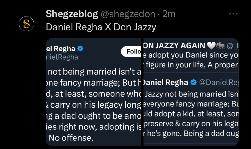 “Consider having a kid that can preserve and carry on your legacy when you’re gone” – Daniel Regha send a piece of advise to Don Jazzy as Don Jazzy wasted no time to reply back  