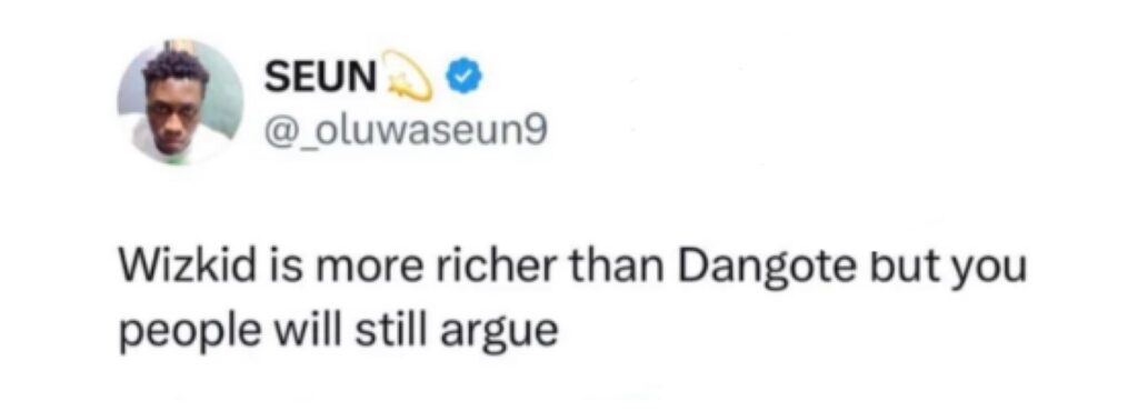 Capping Wednesday: “Wizkid Is Far Much Richer Than Dangote” - Twitter User claims, Gives Reasons