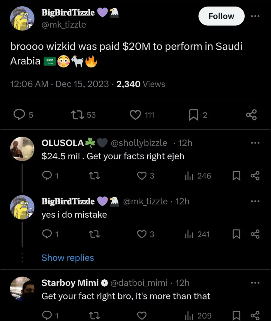 Breaking: Wizkid paid $24.5 million dollars to perform in Saudi Arabia