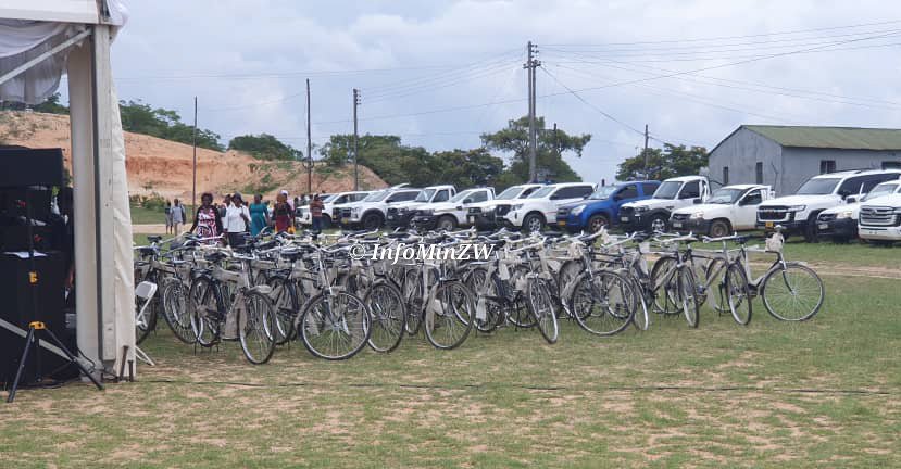 Africa In The Mud As Zimbabwe President Donates 54 Bicycles To Village Heads As Christmas Gift
