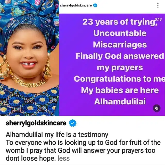 “Don’t lose hope, God can always respond to your long time prayers anytime” – Sherryl Gold urges as she welcomes twins after 23 years