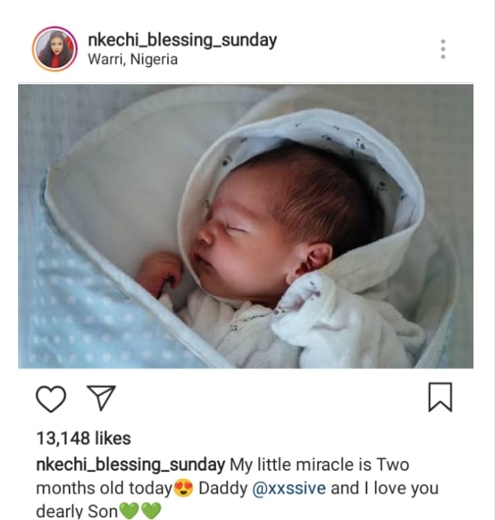 Nkechi Blessing welcomes a baby boy with her boyfriend Xxssive