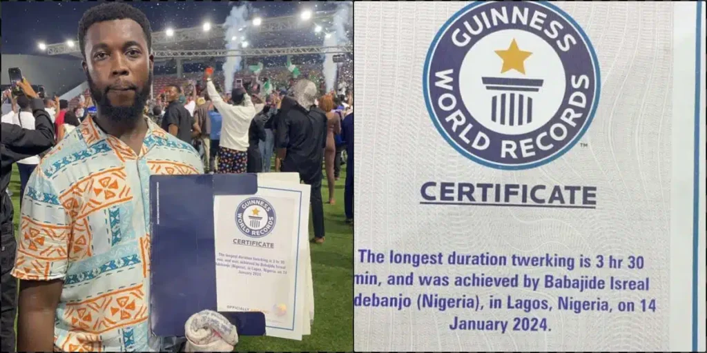 Twerking His Way to Glory: Babajide Isreal Sets Guinness World Record for Longest Twerking Marathon