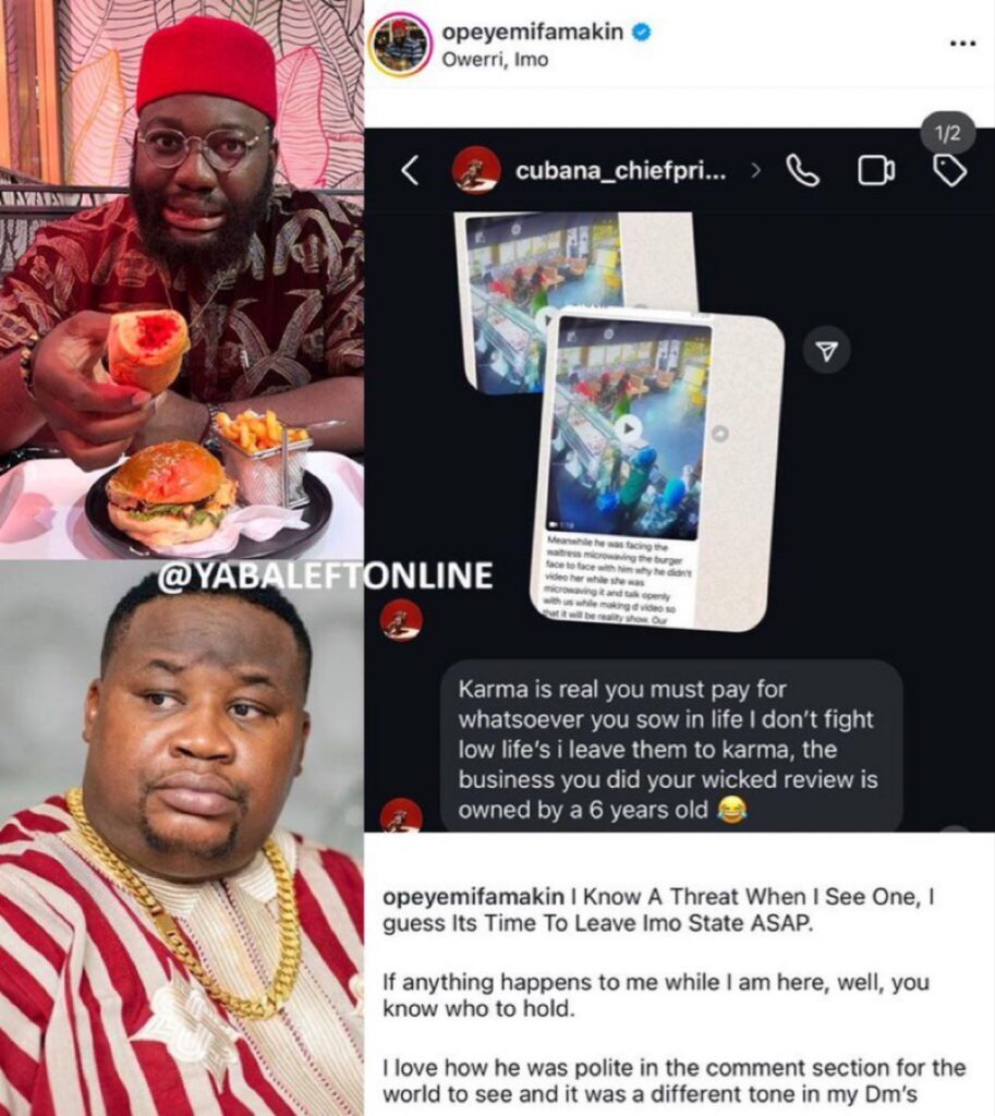 Food Critic Opeyemi Famakin Alleges Threat to Life by Cubana Chief Priest Over Scathing Restaurant Review